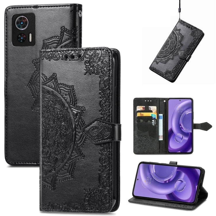 For Motorola Edge 30 Neo Mandala Flower Embossed Leather Phone Case