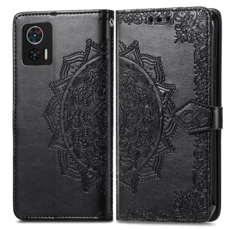For Motorola Edge 30 Neo Mandala Flower Embossed Leather Phone Case