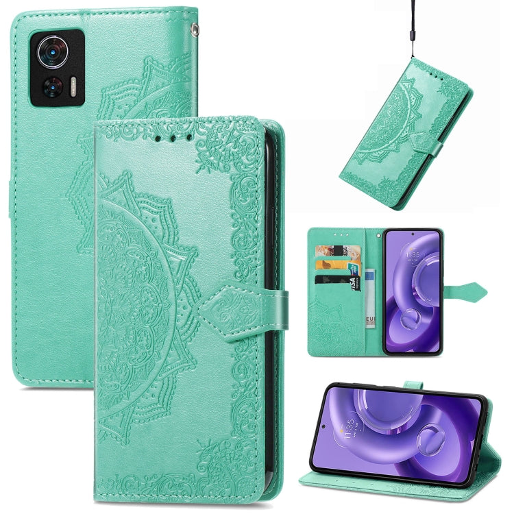 For Motorola Edge 30 Neo Mandala Flower Embossed Leather Phone Case