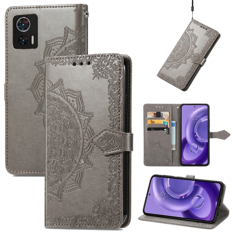 For Motorola Edge 30 Neo Mandala Flower Embossed Leather Phone Case
