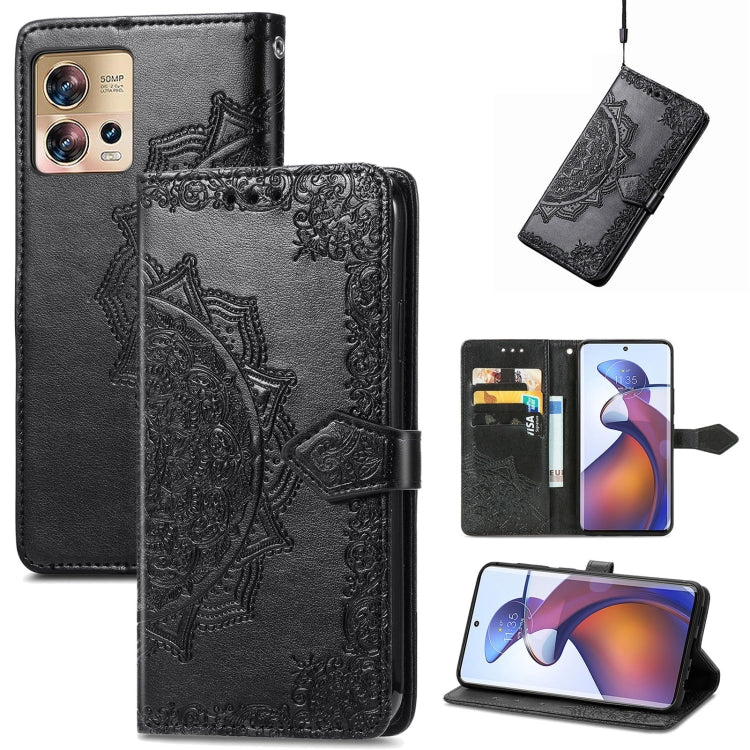 For Motorola Edge 30 Fusion Mandala Flower Embossed Leather Phone Case