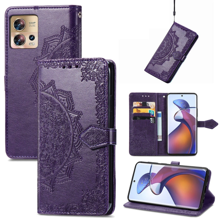 For Motorola Edge 30 Fusion Mandala Flower Embossed Leather Phone Case