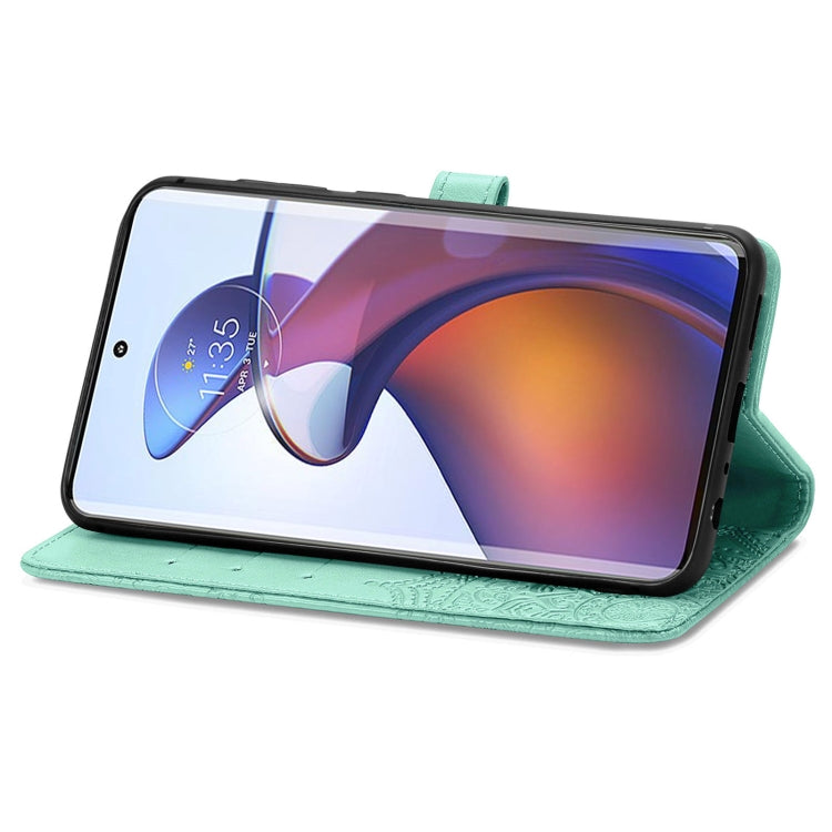 For Motorola Edge 30 Fusion Mandala Flower Embossed Leather Phone Case