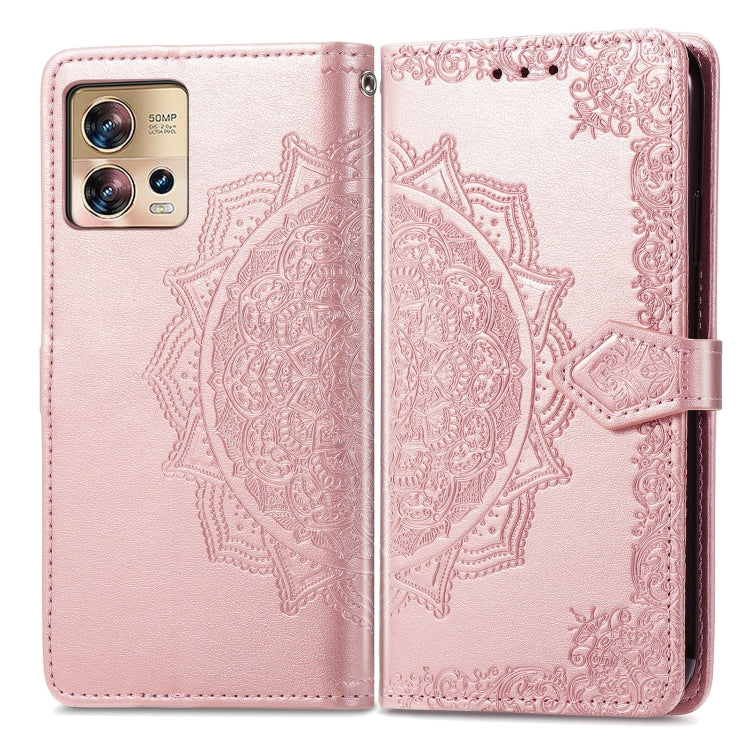 For Motorola Edge 30 Fusion Mandala Flower Embossed Leather Phone Case
