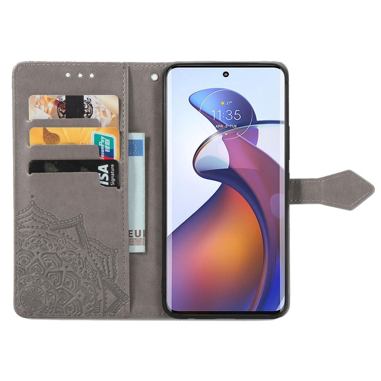 For Motorola Edge 30 Fusion Mandala Flower Embossed Leather Phone Case