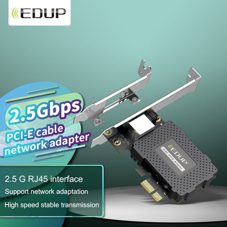 EDUP EP-9635C 2.5Gbps Gigabit Game Wired Network Card 2500M High Speed Internet Port Expansion Desktop PC Adaptive Ethernet Network Adapter