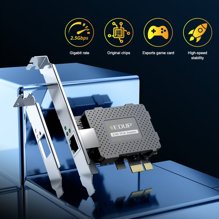 EDUP EP-9635C 2.5Gbps Gigabit Game Wired Network Card 2500M High Speed Internet Port Expansion Desktop PC Adaptive Ethernet Network Adapter