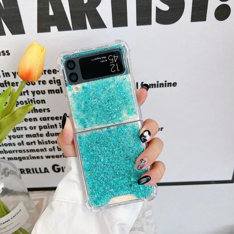 For Samsung Galaxy Z Flip4 Glitter Sequins Epoxy TPU Phone Case