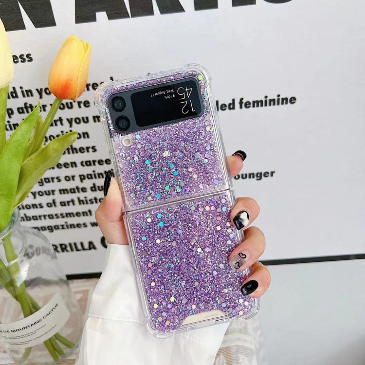 For Samsung Galaxy Z Flip4 Glitter Sequins Epoxy TPU Phone Case