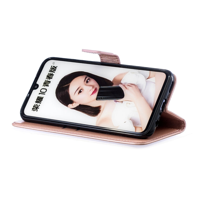 Plum Blossom Pattern Diamond Encrusted Leather Case for Huawei P Smart (2019) / Honor 10 Lite ,with Holder & Card Slots