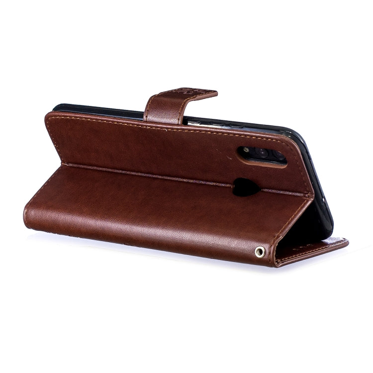 Plum Blossom Pattern Diamond Encrusted Leather Case for Huawei P Smart (2019) / Honor 10 Lite ,with Holder & Card Slots