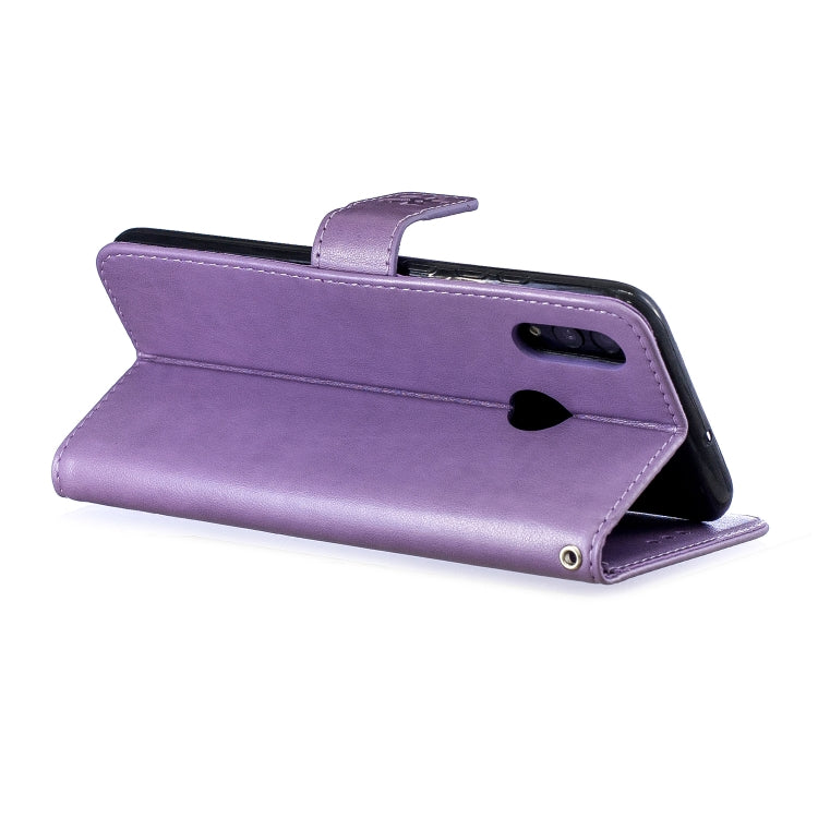 Plum Blossom Pattern Diamond Encrusted Leather Case for Huawei P Smart (2019) / Honor 10 Lite ,with Holder & Card Slots