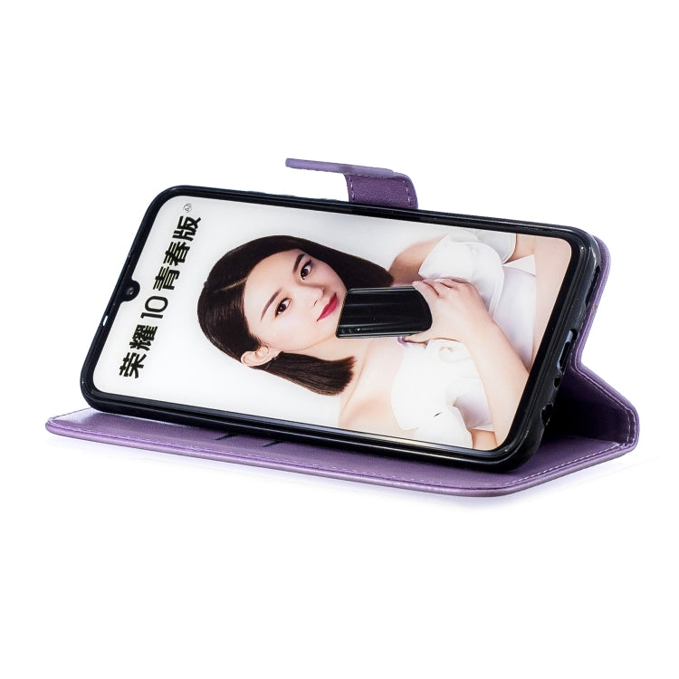 Plum Blossom Pattern Diamond Encrusted Leather Case for Huawei P Smart (2019) / Honor 10 Lite ,with Holder & Card Slots