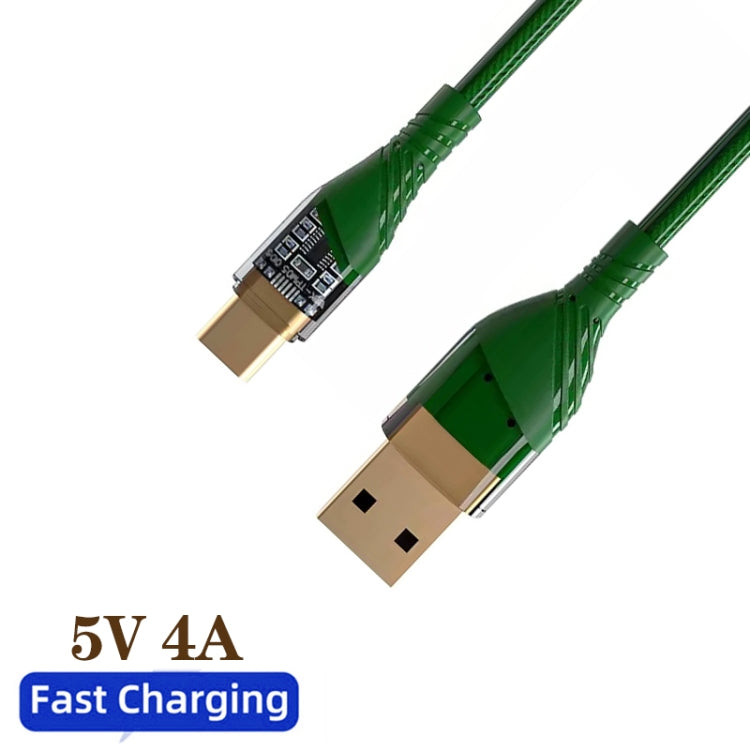 4A USB to Type-C Transparent Fast Charging Data Cable, Length: 1m