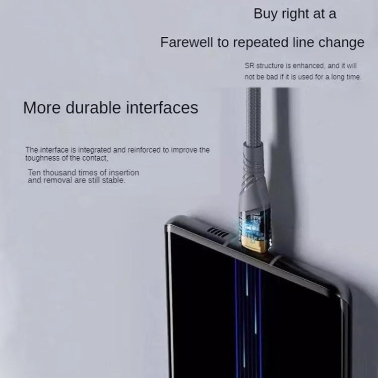 4A USB to Type-C Transparent Fast Charging Data Cable, Length: 1m