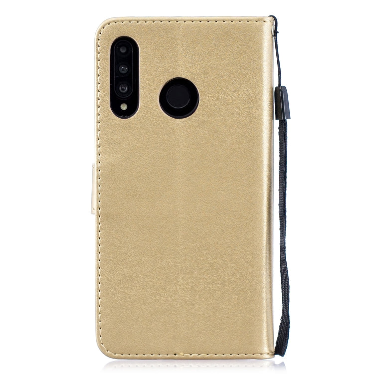 Plum Blossom Pattern Diamond Encrusted Leather Case for Huawei P30 Lite , with Holder & Card Slots