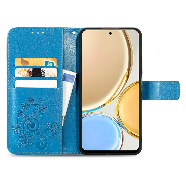 For Huawei Nova Y90 Four-leaf Clasp Embossed Leather Phone Case