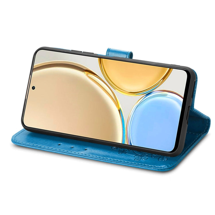 For Huawei Nova Y90 Four-leaf Clasp Embossed Leather Phone Case