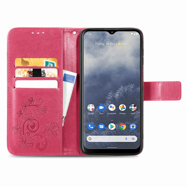 For Nokia G60 Four-leaf Clasp Embossed Leather Phone Case