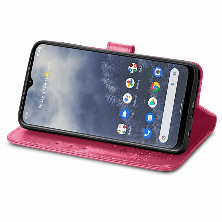 For Nokia G60 Four-leaf Clasp Embossed Leather Phone Case