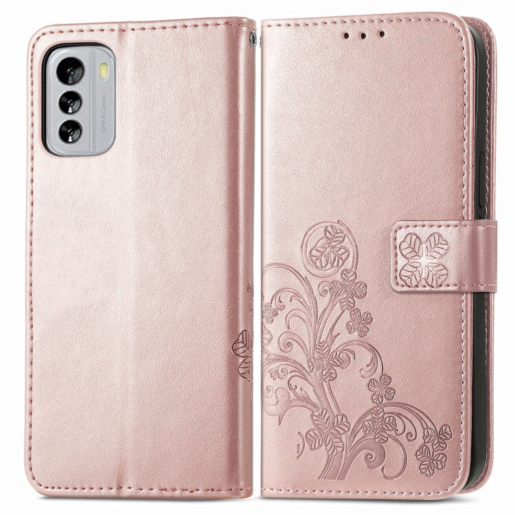 For Nokia G60 Four-leaf Clasp Embossed Leather Phone Case