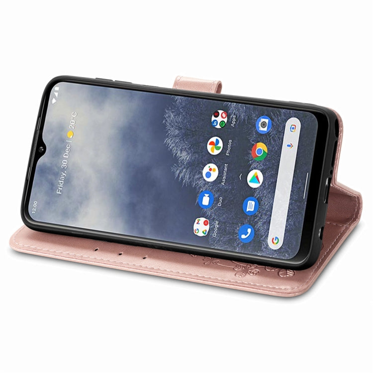 For Nokia G60 Four-leaf Clasp Embossed Leather Phone Case