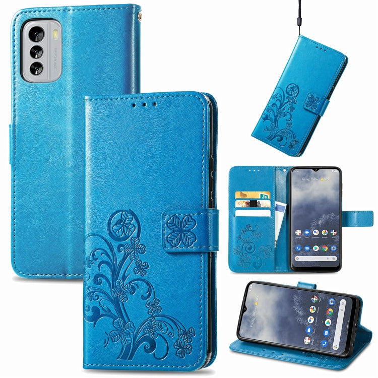 For Nokia G60 Four-leaf Clasp Embossed Leather Phone Case