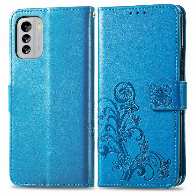 For Nokia G60 Four-leaf Clasp Embossed Leather Phone Case