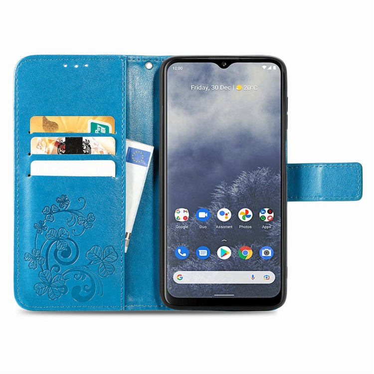 For Nokia G60 Four-leaf Clasp Embossed Leather Phone Case