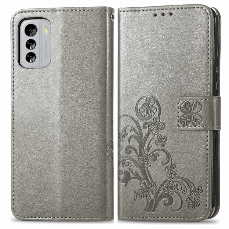 For Nokia G60 Four-leaf Clasp Embossed Leather Phone Case