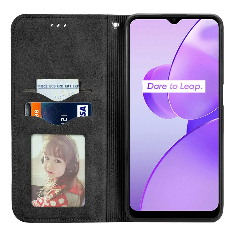For Realme C31 Retro Skin Feel Magnetic Flip Leather Phone Case
