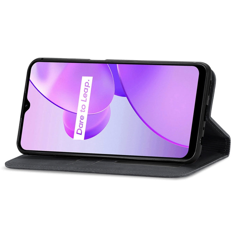 For Realme C31 Retro Skin Feel Magnetic Flip Leather Phone Case