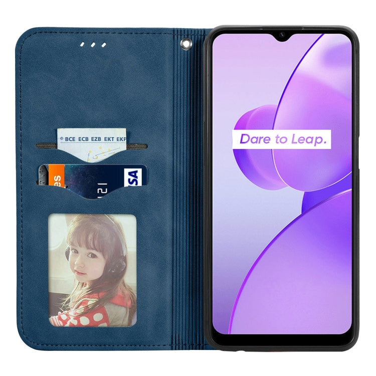 For Realme C31 Retro Skin Feel Magnetic Flip Leather Phone Case