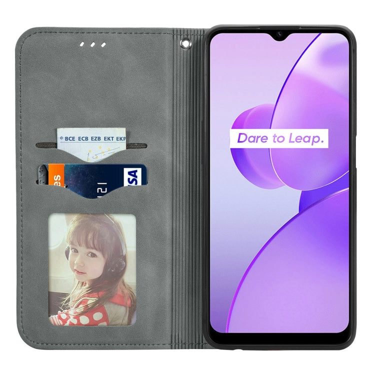 For Realme C31 Retro Skin Feel Magnetic Flip Leather Phone Case