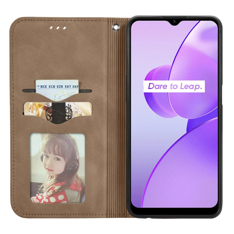 For Realme C31 Retro Skin Feel Magnetic Flip Leather Phone Case