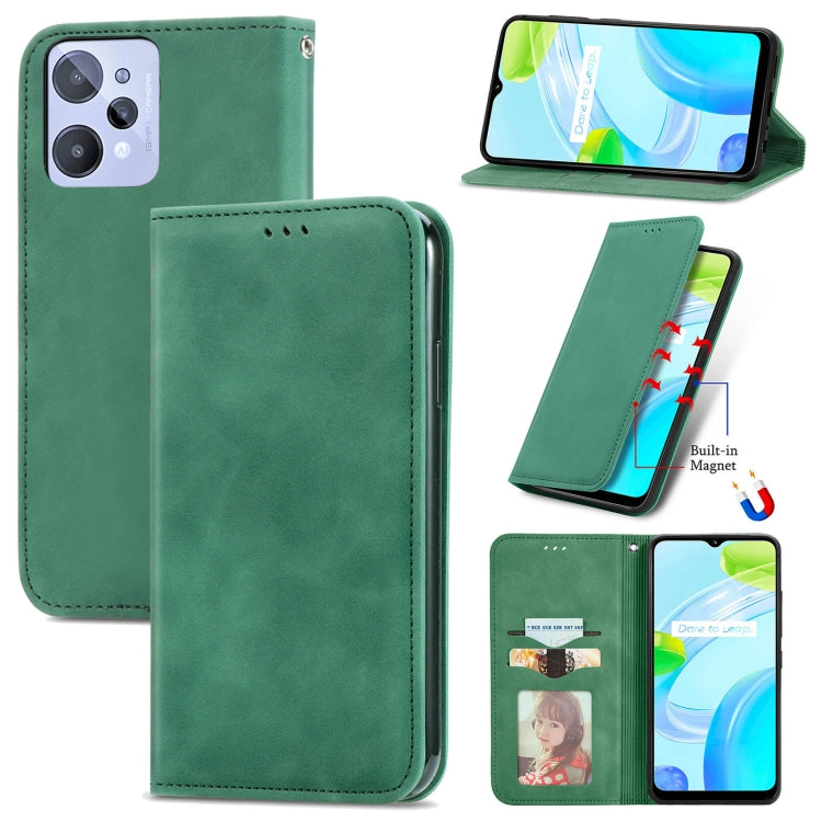 For Realme C31 Retro Skin Feel Magnetic Flip Leather Phone Case