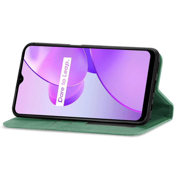 For Realme C31 Retro Skin Feel Magnetic Flip Leather Phone Case
