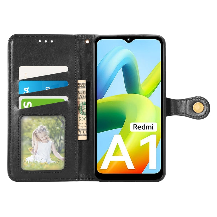 For Xiaomi Redmi A1 Retro Solid Color Buckle Leather Phone Case