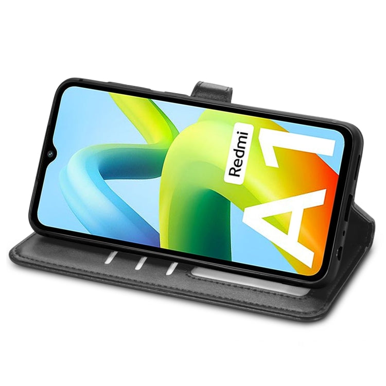 For Xiaomi Redmi A1 Retro Solid Color Buckle Leather Phone Case