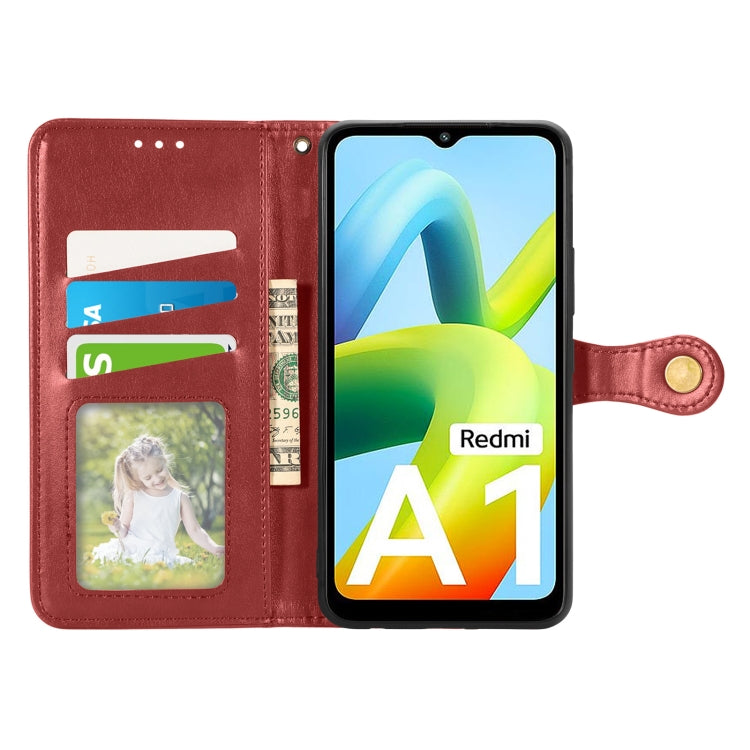 For Xiaomi Redmi A1 Retro Solid Color Buckle Leather Phone Case