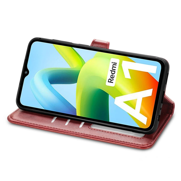 For Xiaomi Redmi A1 Retro Solid Color Buckle Leather Phone Case