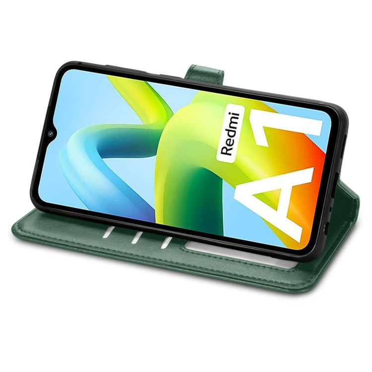 For Xiaomi Redmi A1 Retro Solid Color Buckle Leather Phone Case