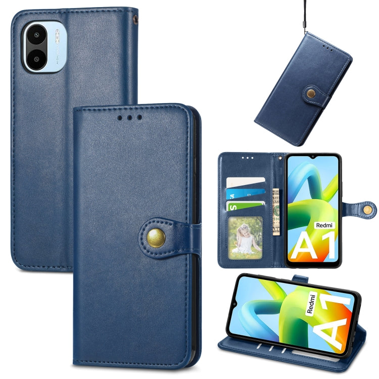 For Xiaomi Redmi A1 Retro Solid Color Buckle Leather Phone Case