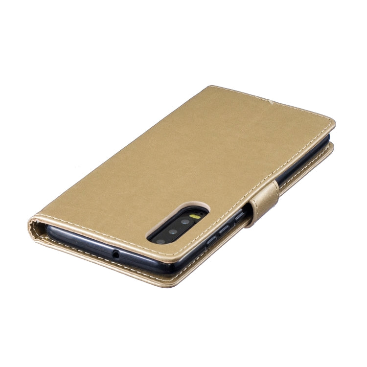 Plum Blossom Pattern Diamond Encrusted Leather Case for Huawei P30 , with Holder & Card Slots