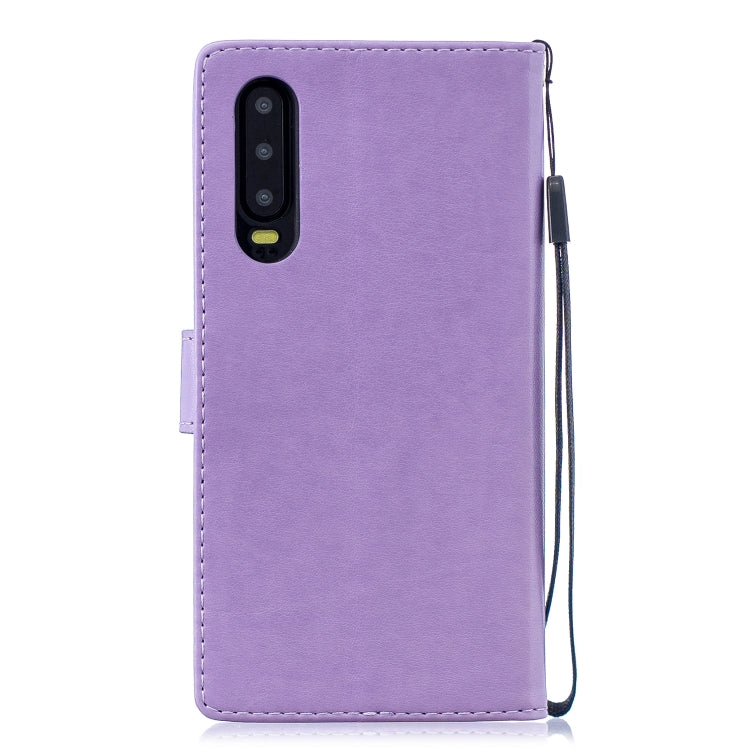 Plum Blossom Pattern Diamond Encrusted Leather Case for Huawei P30 , with Holder & Card Slots