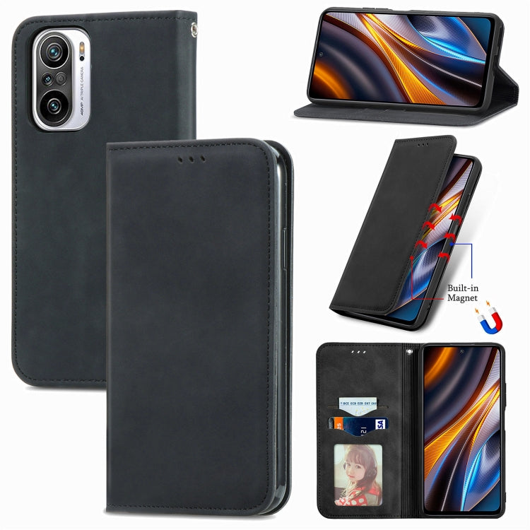 For Xiaomi Redmi Note 10 Pro Retro Skin Feel Magnetic Leather Phone Case