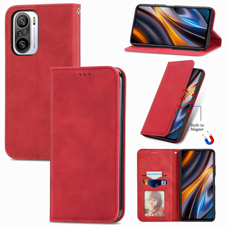 For Xiaomi Redmi Note 10 Pro Retro Skin Feel Magnetic Leather Phone Case