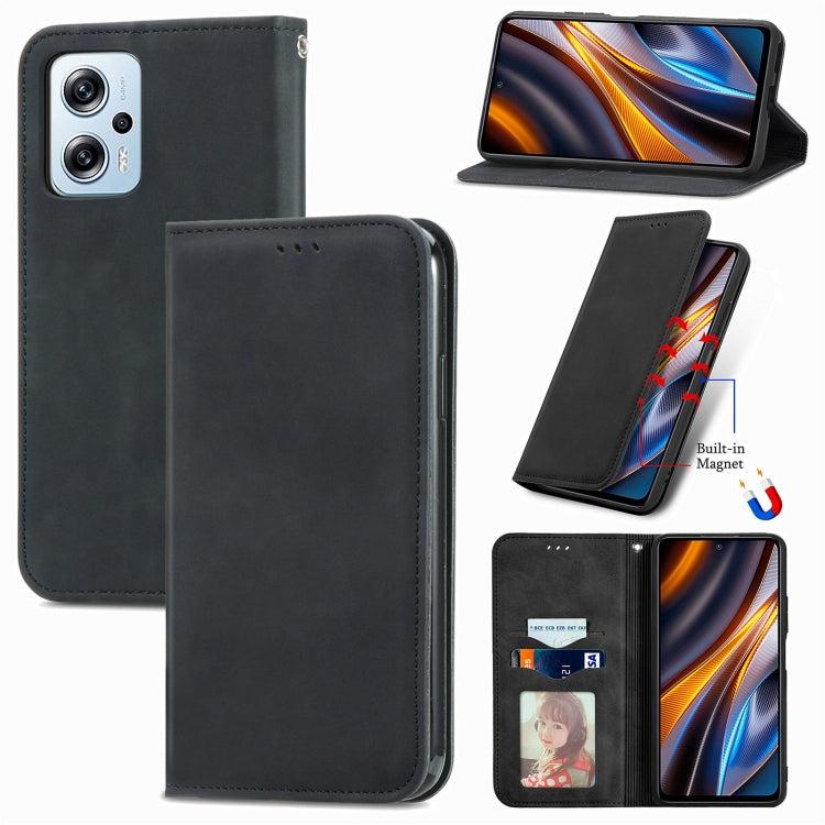 For Xiaomi Redmi Note 11T Pro / Poco X4 GT Retro Skin Feel Magnetic Leather Phone Case