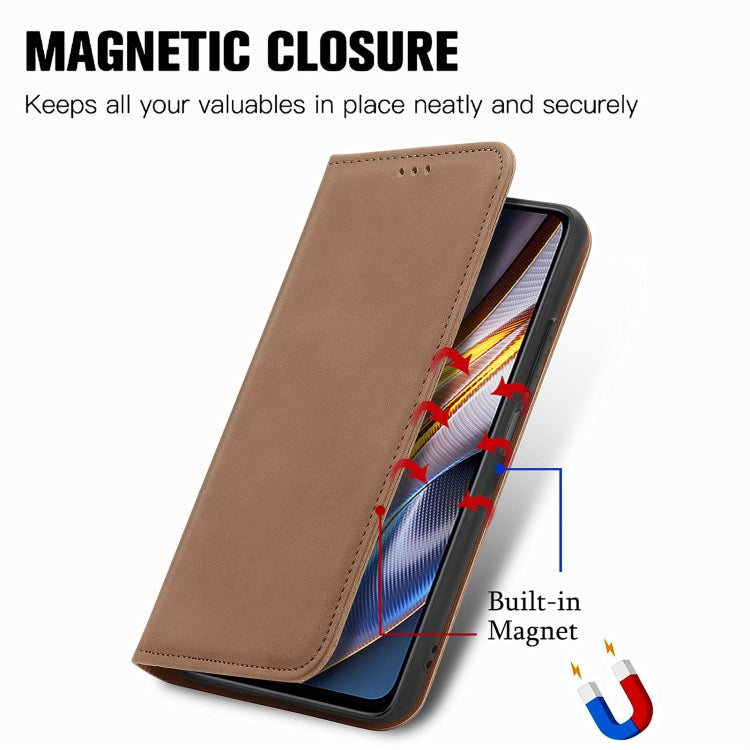 For Xiaomi Redmi Note 11T Pro / Poco X4 GT Retro Skin Feel Magnetic Leather Phone Case