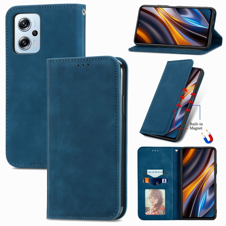 For Xiaomi Redmi Note 11T Pro / Poco X4 GT Retro Skin Feel Magnetic Leather Phone Case